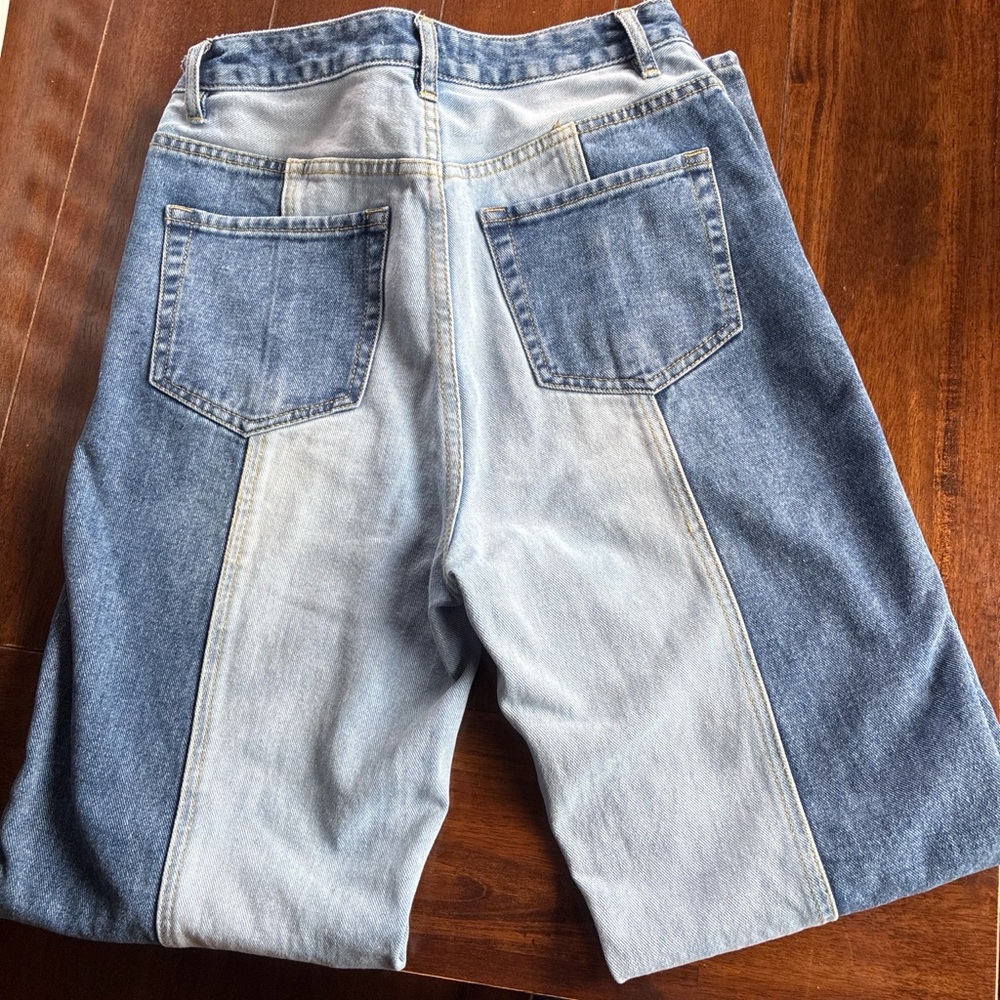 Pacsun Two-Tone Patchwork Light and Medium Wash Jeans - Picture 6 of 6